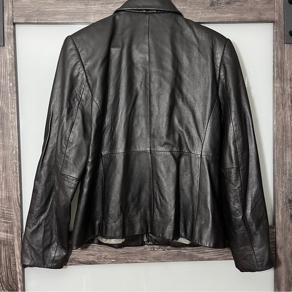 Valerie Stevens Sleek 100% Lamb Black Leather Jacket Classic Soft Medium - Picture 2 of 8